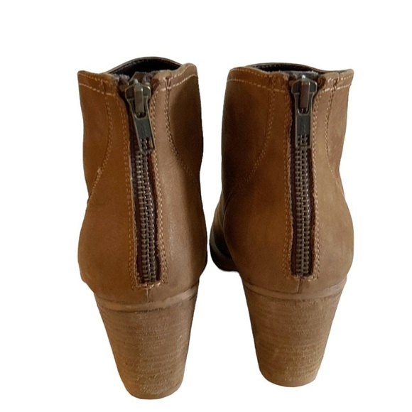 Steve Madden Randi Leather Ankle Booties Boots Cognac Size 6.5 - Picture 4 of 10